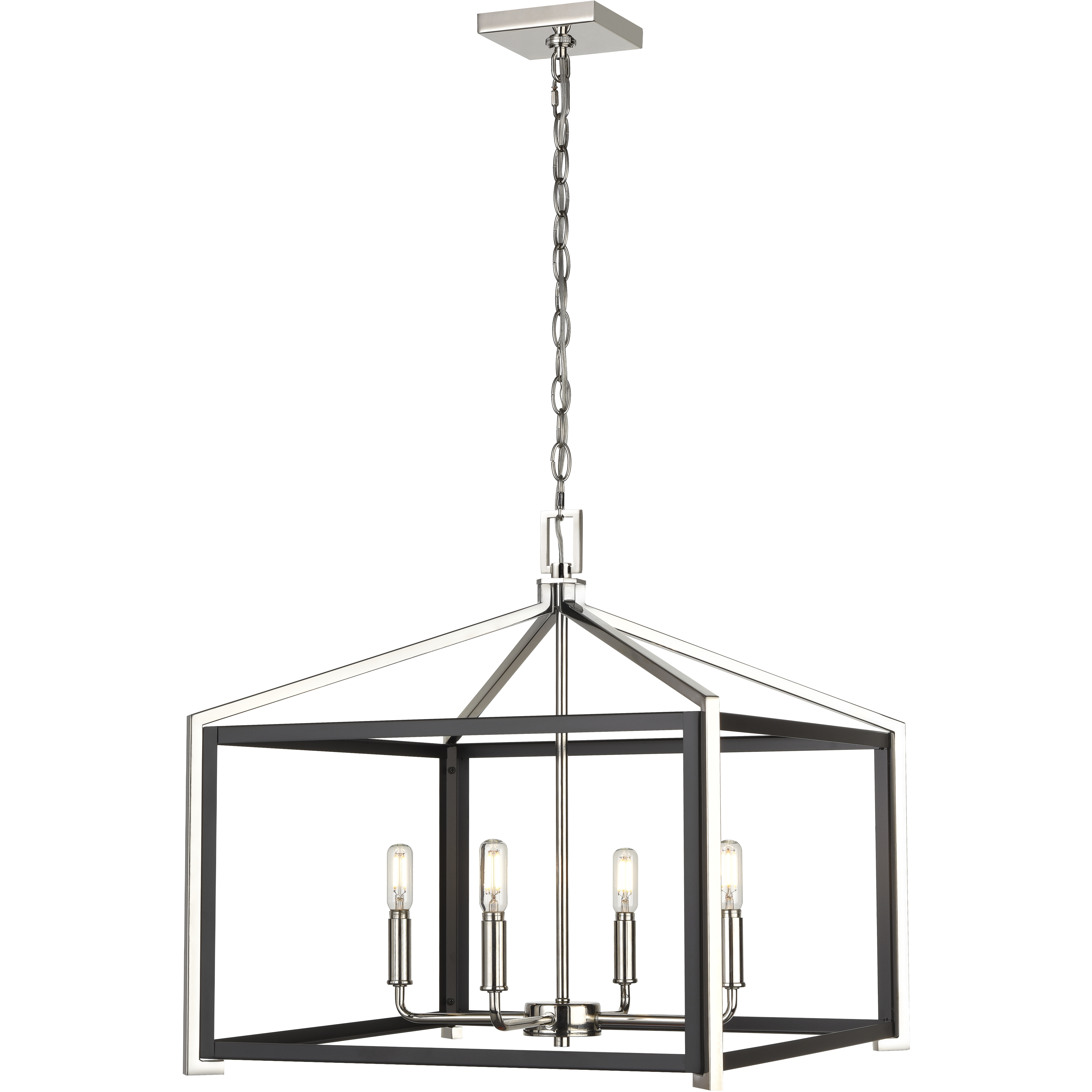 Wiscoy 4 Light 20 inch Black Polished Nickel Pendant Ceiling Light