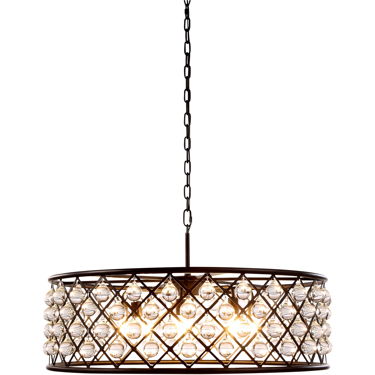 Madison 8 Light 32 inch Matte Black Pendant Ceiling Light, Urban Classic