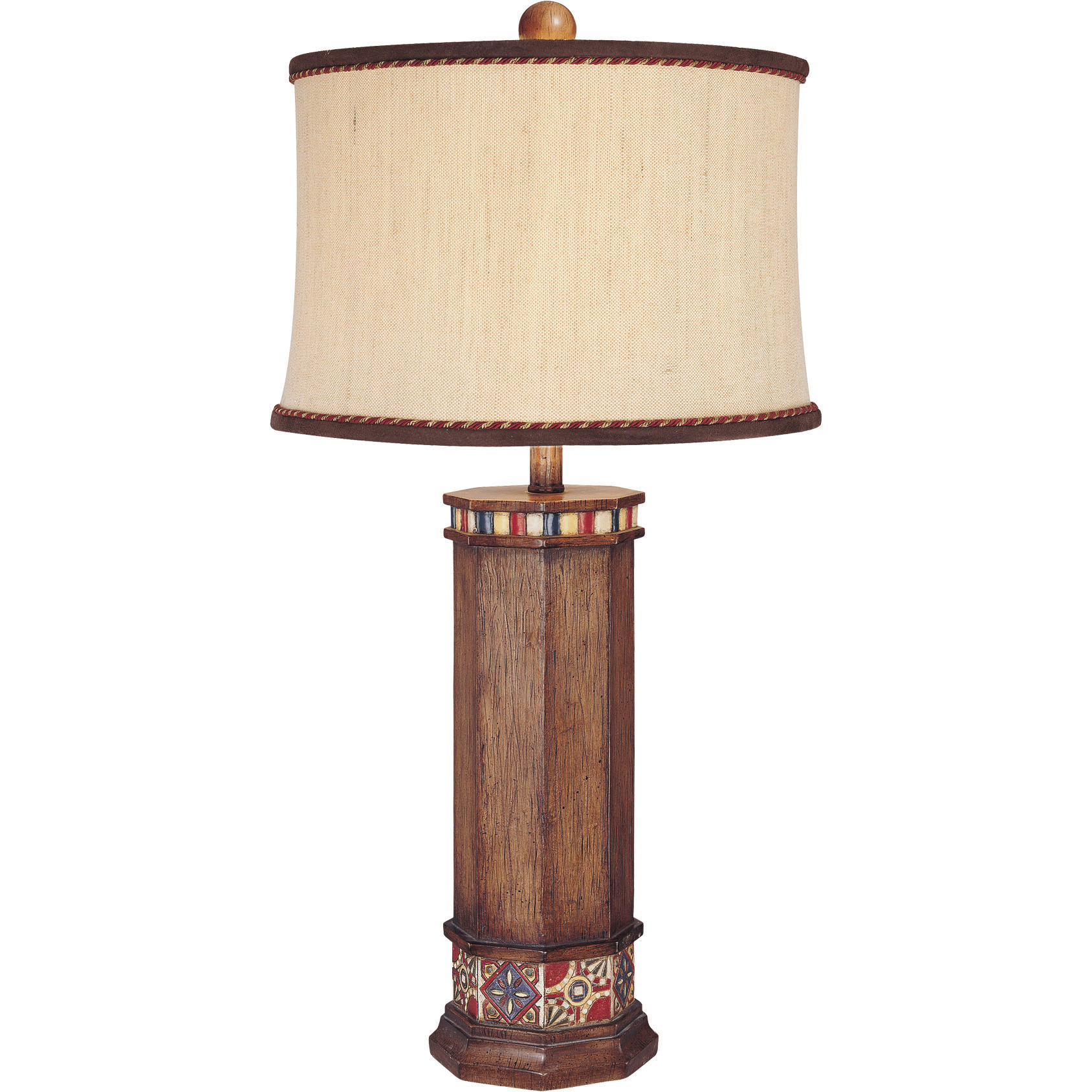 ML 150 watt Brown Wood Look Table Lamp Portable Light