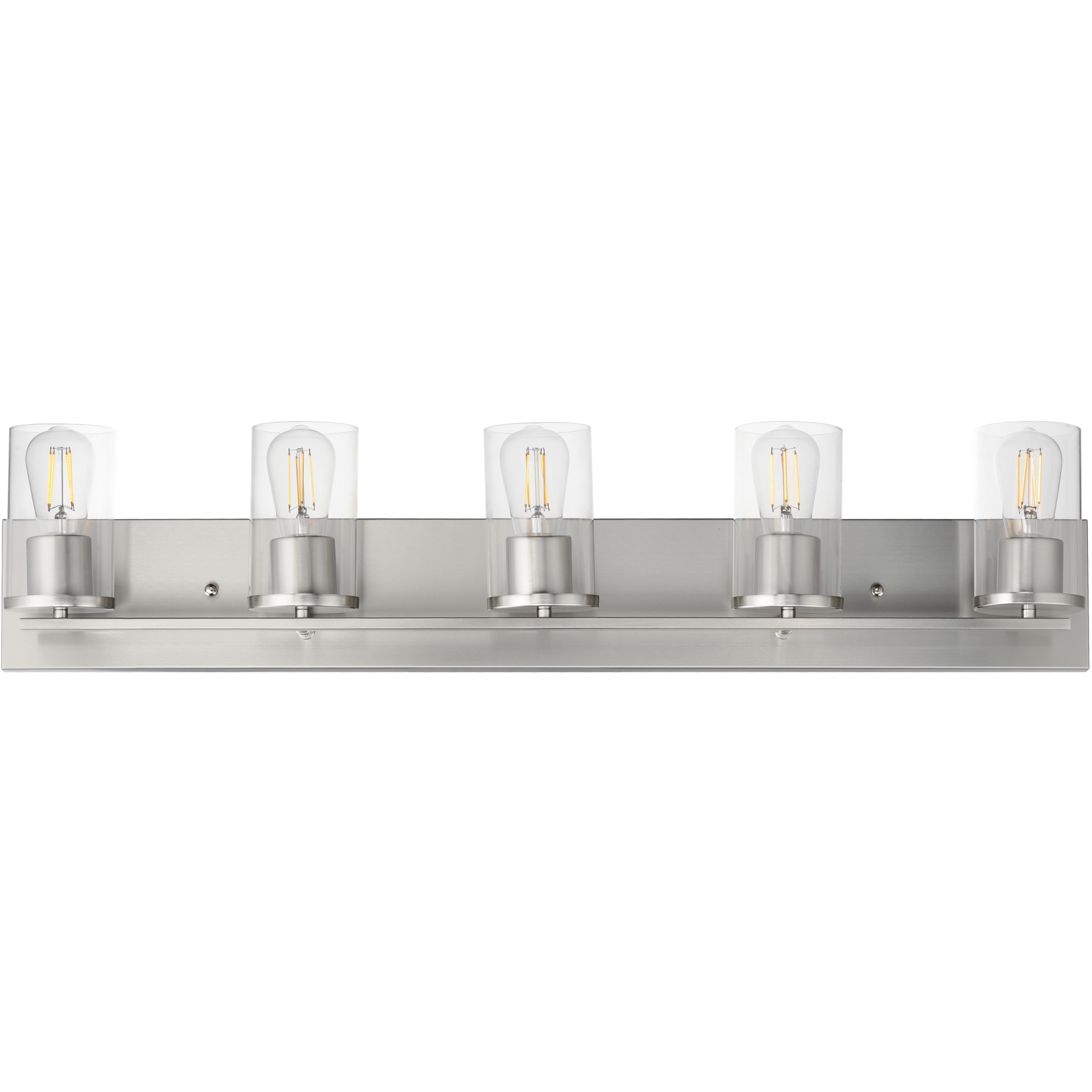Lateral 5 Light 36 inch Satin Nickel Bath Vanity Wall Light in Clear