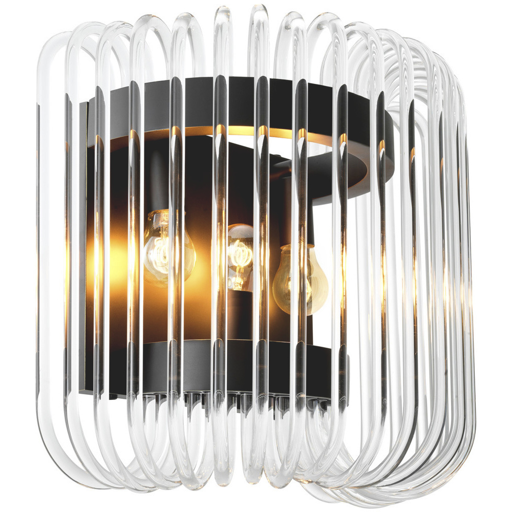 Sutton House 3 Light 15.75 inch Bronze and Clear Glass Wall Lamp Wall Light