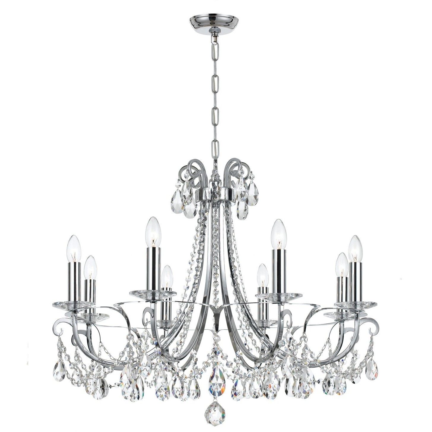 Othello 8 Light 31 inch Polished Chrome Chandelier Ceiling Light in Clear Hand Cut