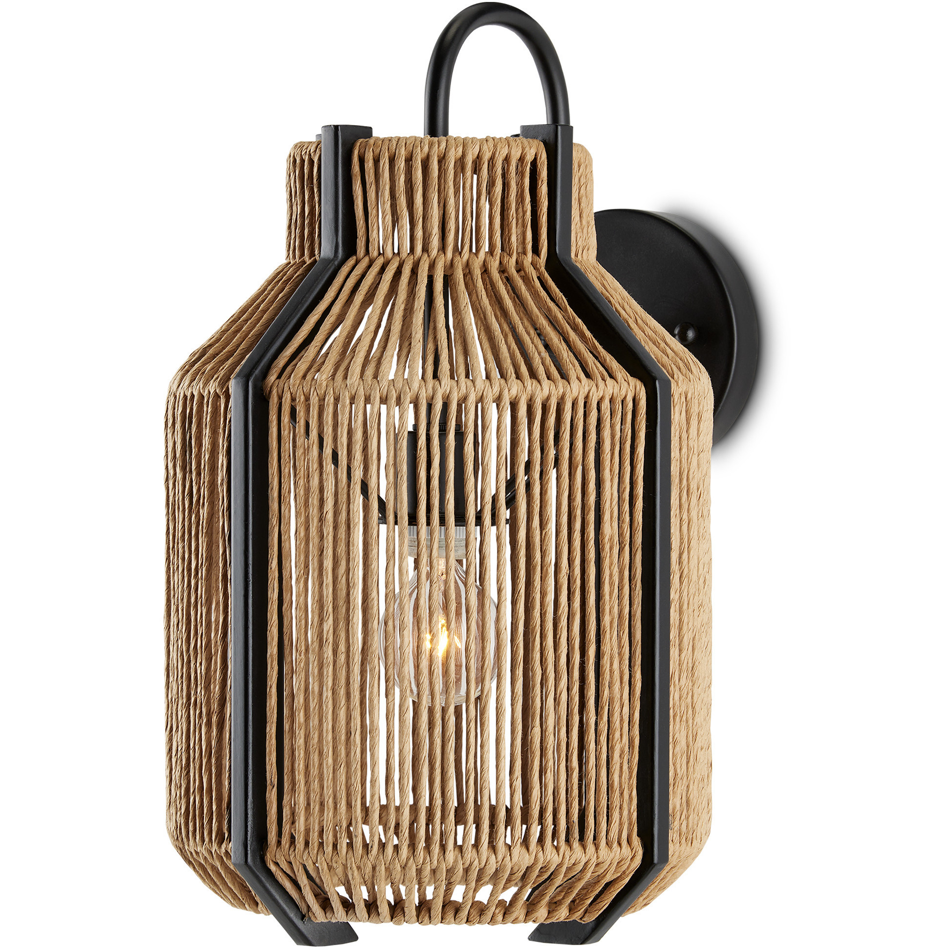 Mali 1 Light 8.5 inch Satin Black Wall Sconce Wall Light, Bunny Williams Collection