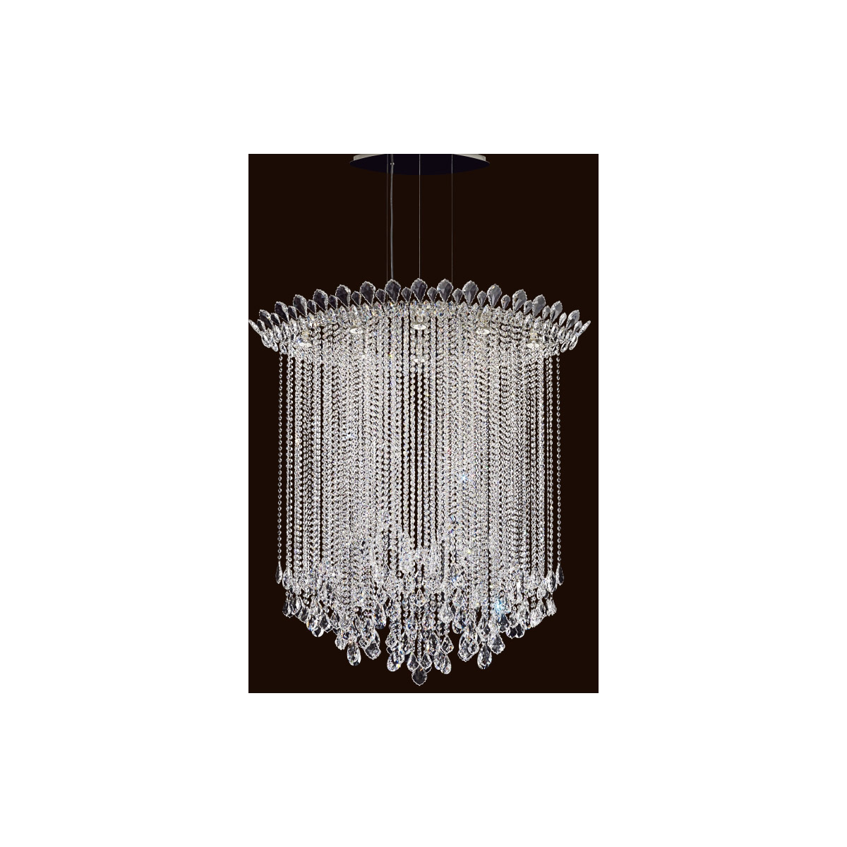Trilliane Strands 8 Light 25 inch Polished Stainless Steel Pendant Ceiling Light in Heritage