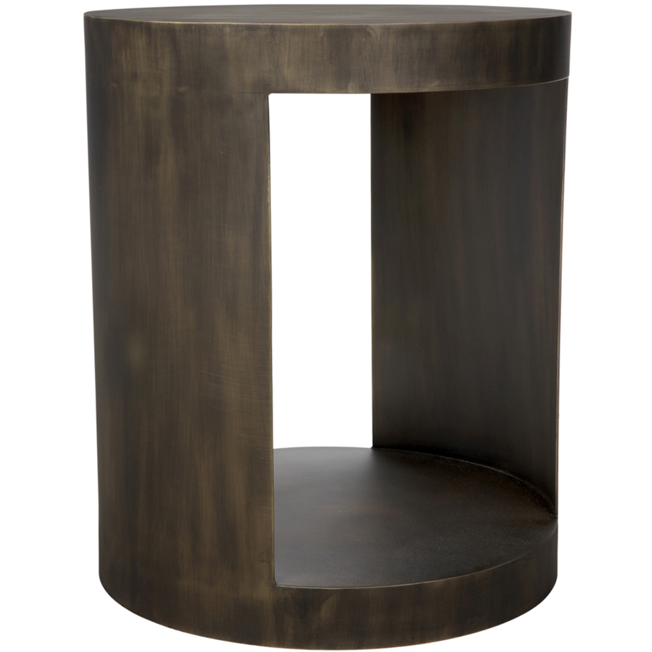 Chrysler 24 X 20 inch Aged Brass Side Table