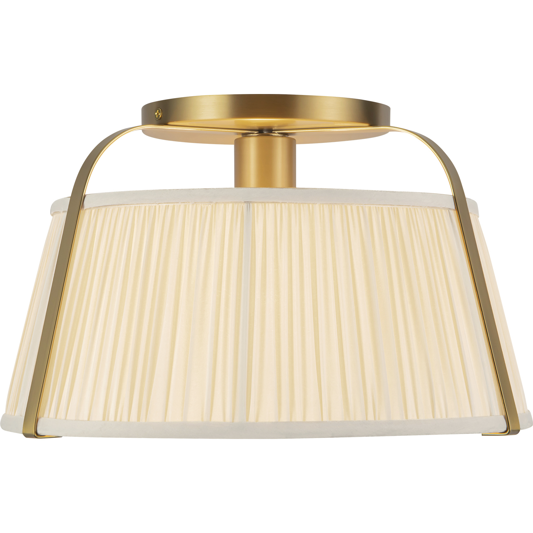 Alora Mood Scout 1 Light 13.25 inch Brushed Gold and White Linen Semi-Flush Mount Ceiling Light