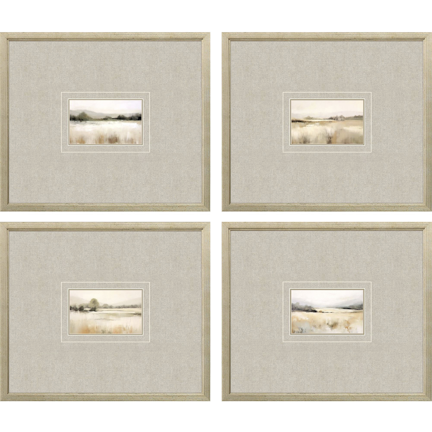Landscapes Green and Beige and Brown and Neutral Framed Art