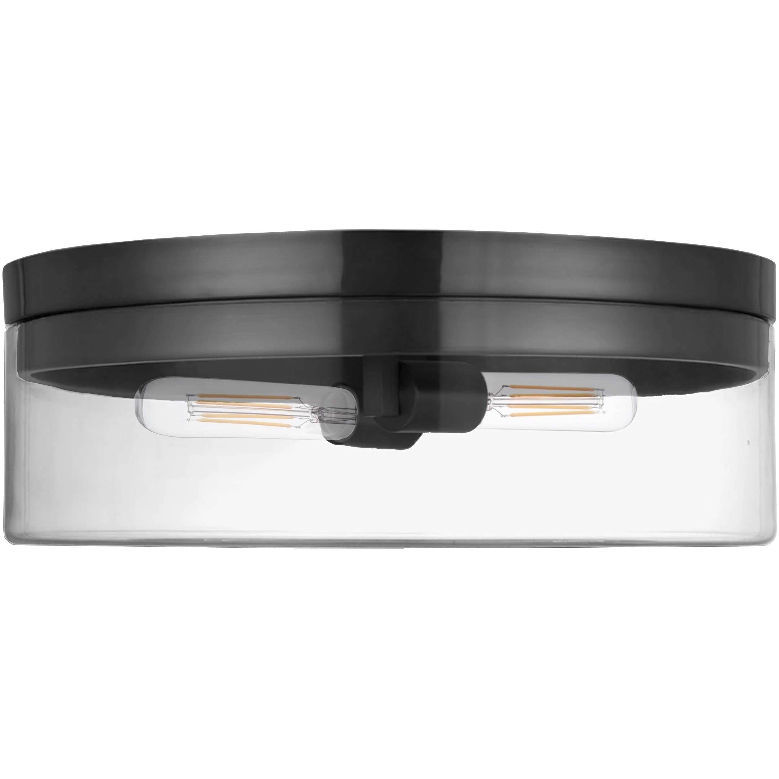 Fiona 2 Light 14 inch Matte Black Flush Mount Ceiling Light