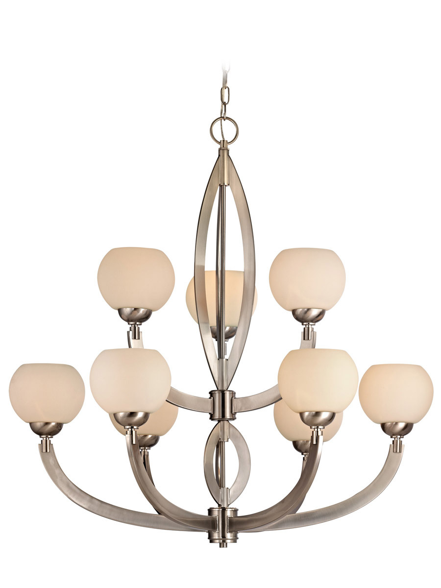 Odyssey 9 Light 34 inch Satin Nickel Chandelier Ceiling Light