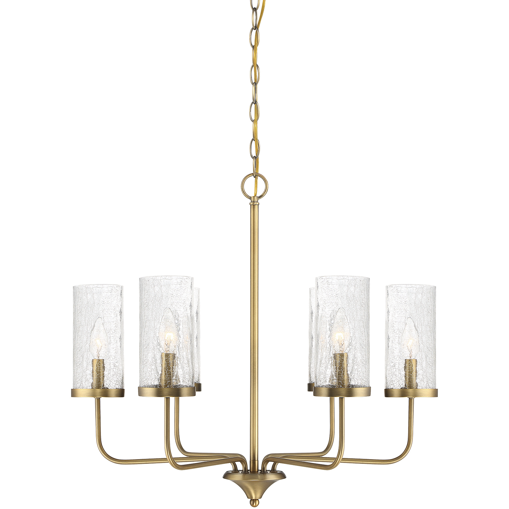 Farmhouse 6 Light 26 inch Natural Brass Chandelier Ceiling Light