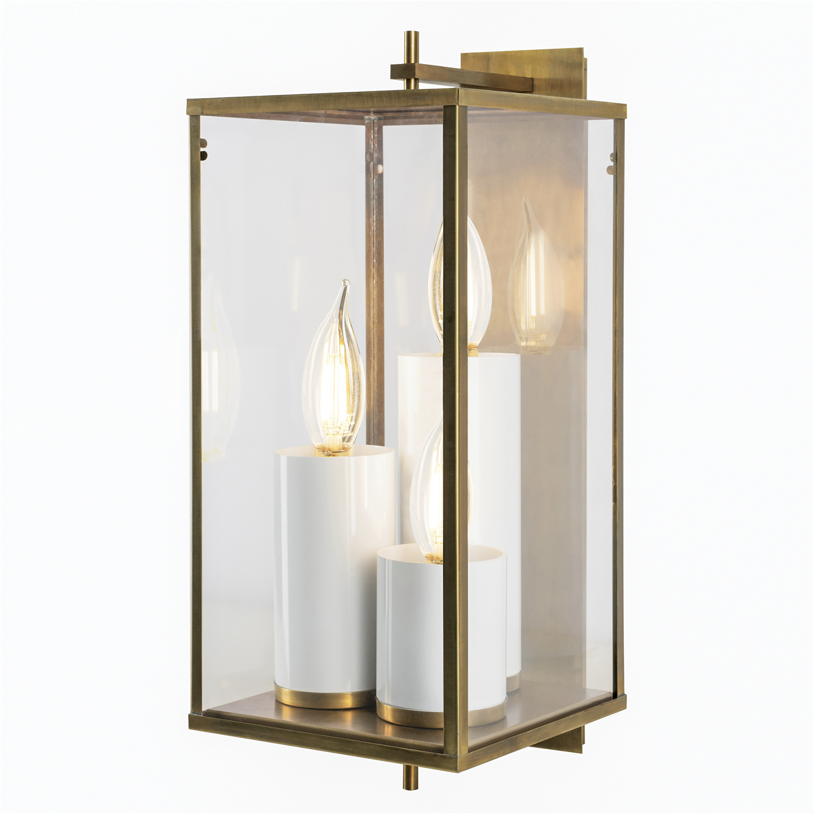 Back Bay 3 Light 24.5 inch Aged Brass Outdoor Wall Sconce