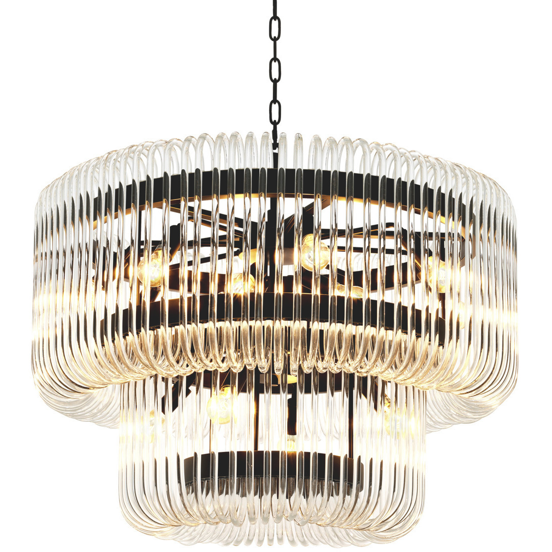 Sutton House 15 Light 31.5 inch Bronze and Clear Glass Chandelier Ceiling Light