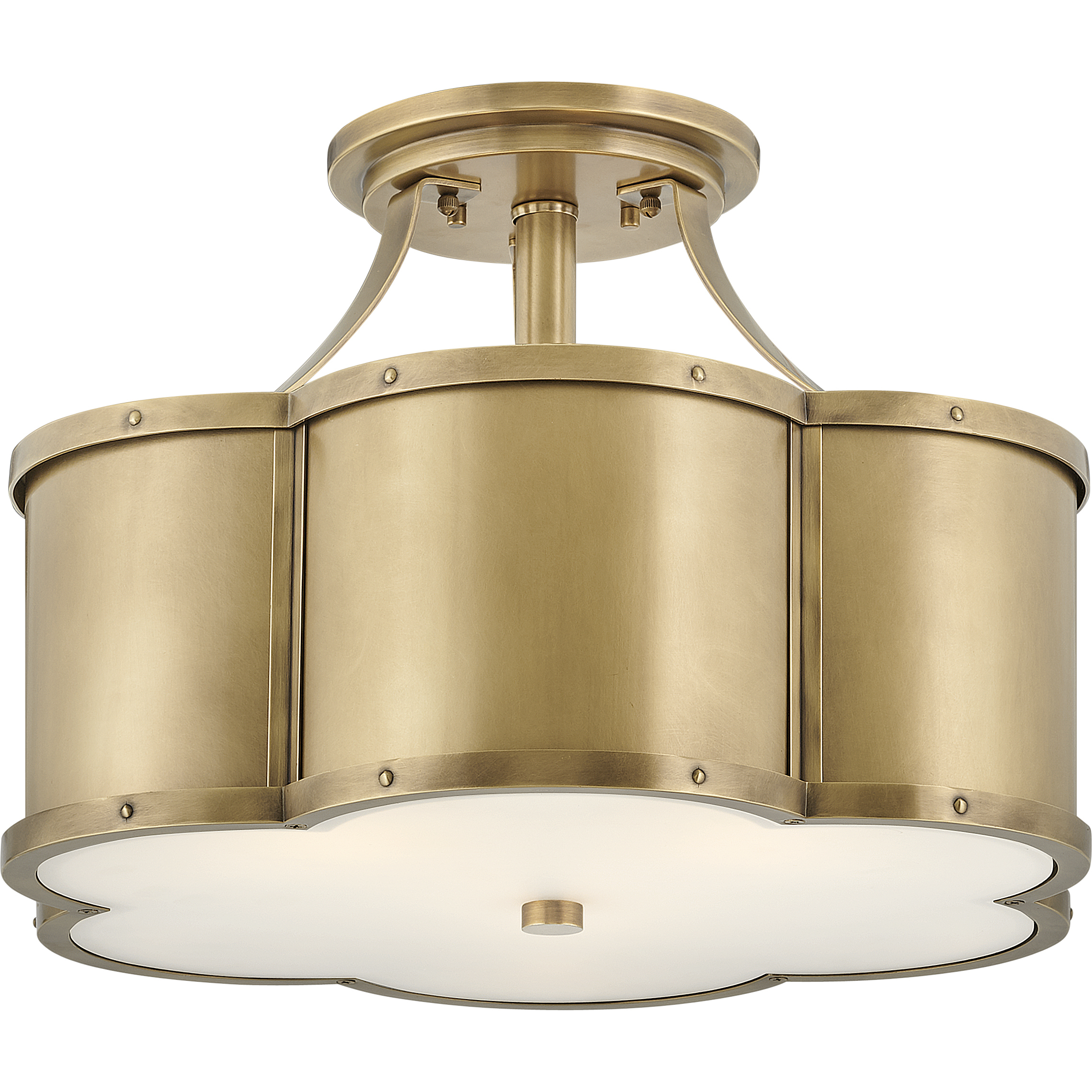 Chance 3 Light 18 inch Heritage Brass Indoor Semi-Flush Mount Ceiling Light