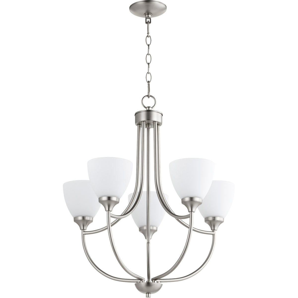 Enclave 5 Light 24 inch Satin Nickel Chandelier Ceiling Light in Satin Opal