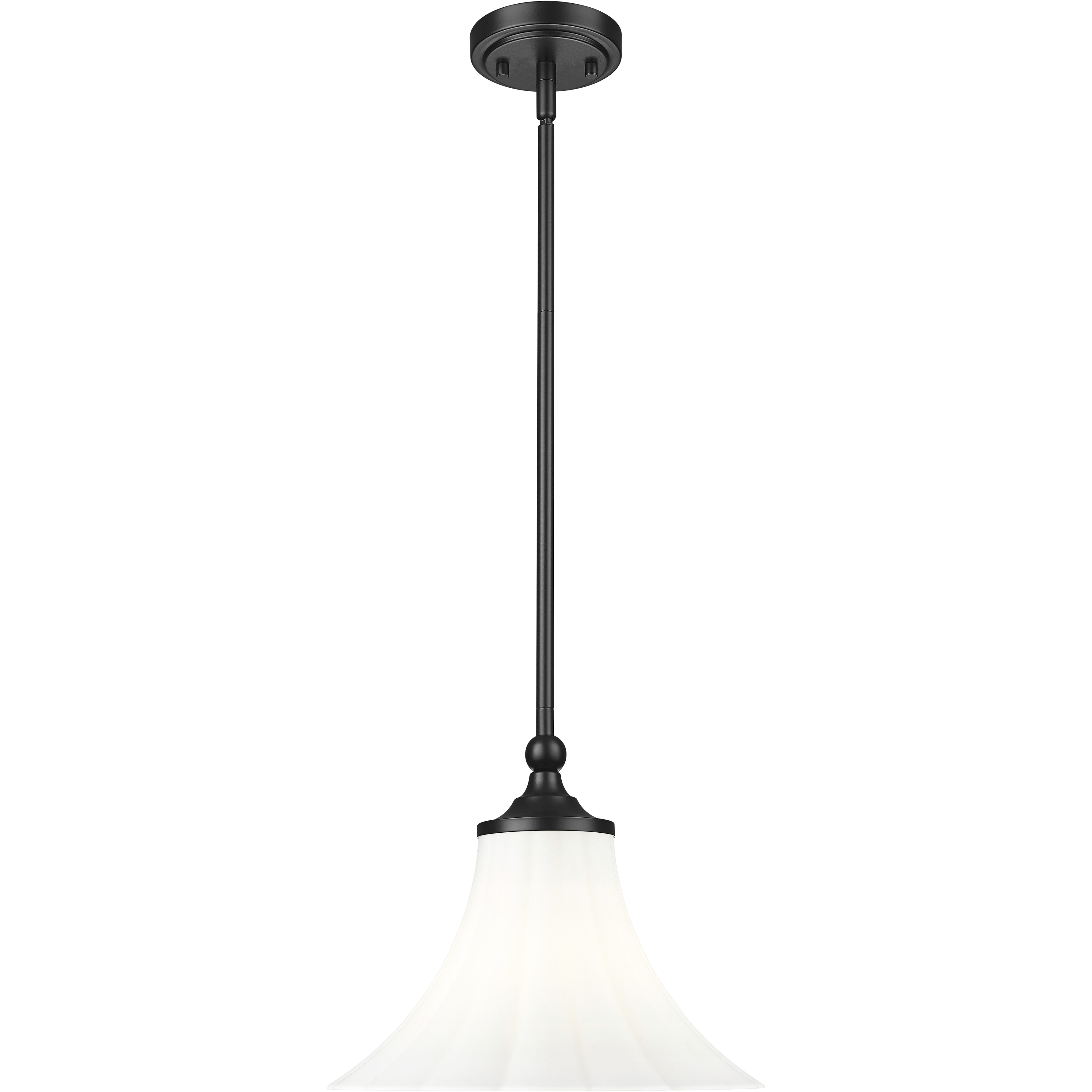 Fleur 1 Light 12 inch Matte Black Pendant Ceiling Light