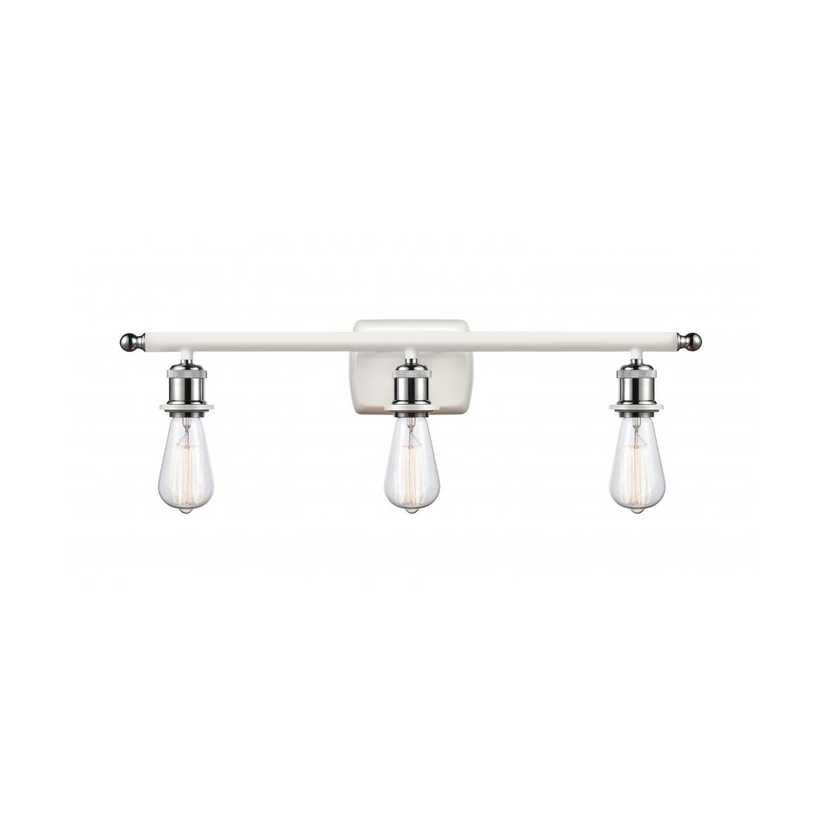 Ballston Bare Bulb LED 26 inch White and Polished Chrome Bath Vanity Light Wall Light, Ballston