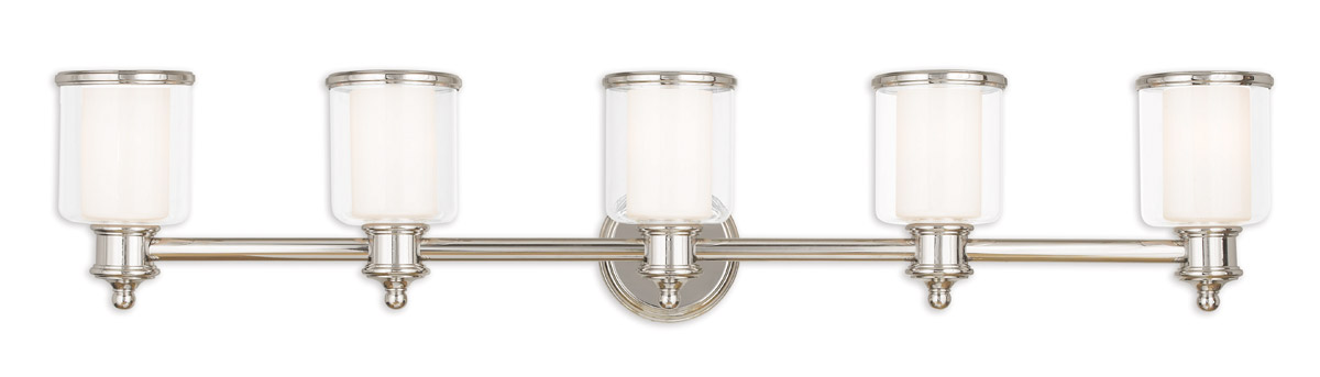Middlebush 5 Light 45 inch Polished Nickel Vanity Sconce Wall Light