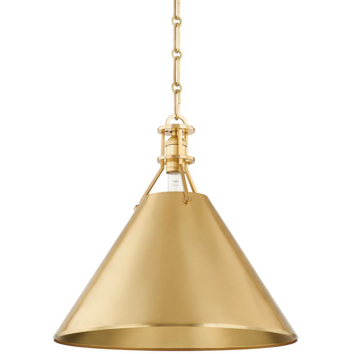 Metal No. 2 1 Light 16 inch Aged Brass Pendant Ceiling Light