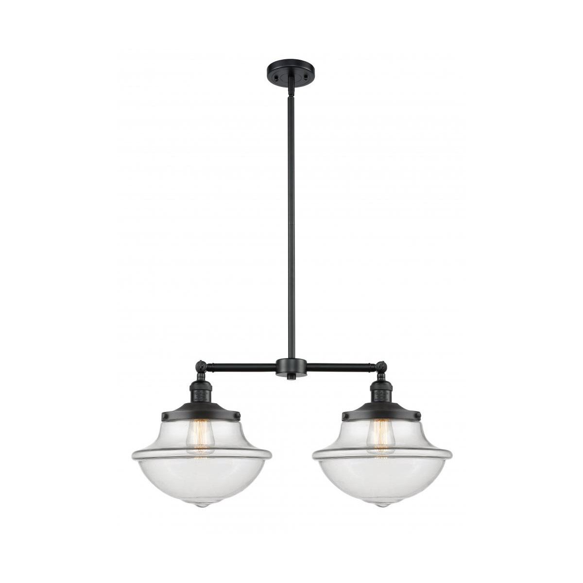 Franklin Restoration Large Oxford 2 Light 25 inch Oil Rubbed Bronze Island Light Ceiling Light in Clear Glass, Franklin Restoration