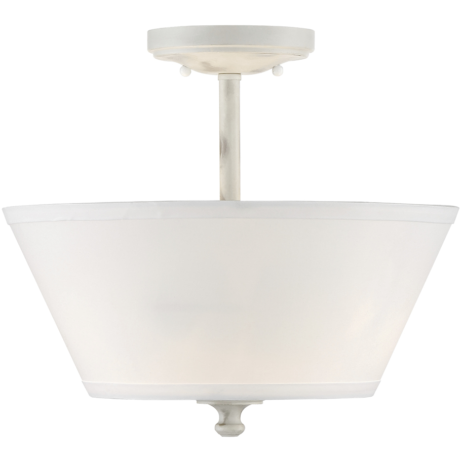 Newport 2 Light 13.5 inch Coastal Weathered White Semi-Flush Ceiling Light