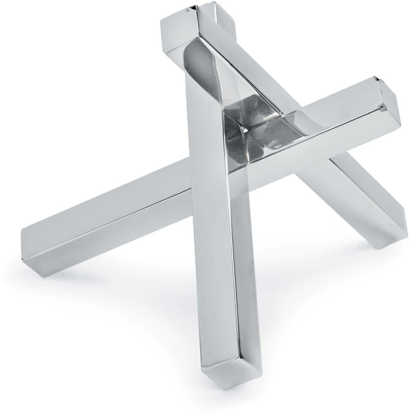 Intersecting 12.75 X 9 inch Sculpture in Polished Nickel