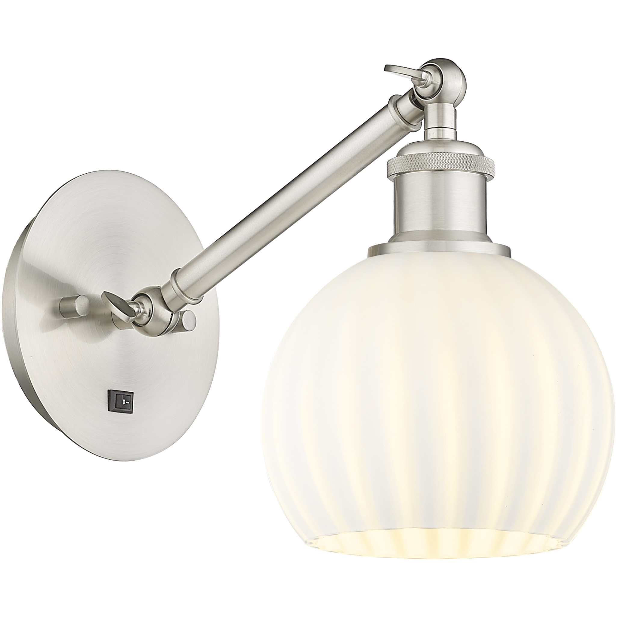 Ballston White Venetian 1 Light 6 inch Brushed Satin Nickel Sconce Wall Light