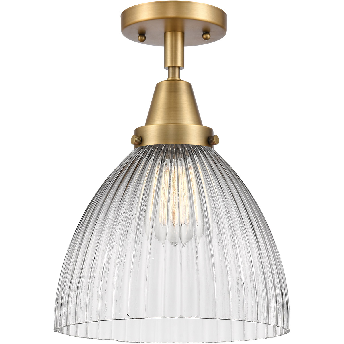 Franklin Restoration Seneca Falls LED 9.5 inch Brushed Brass Flush Mount Ceiling Light