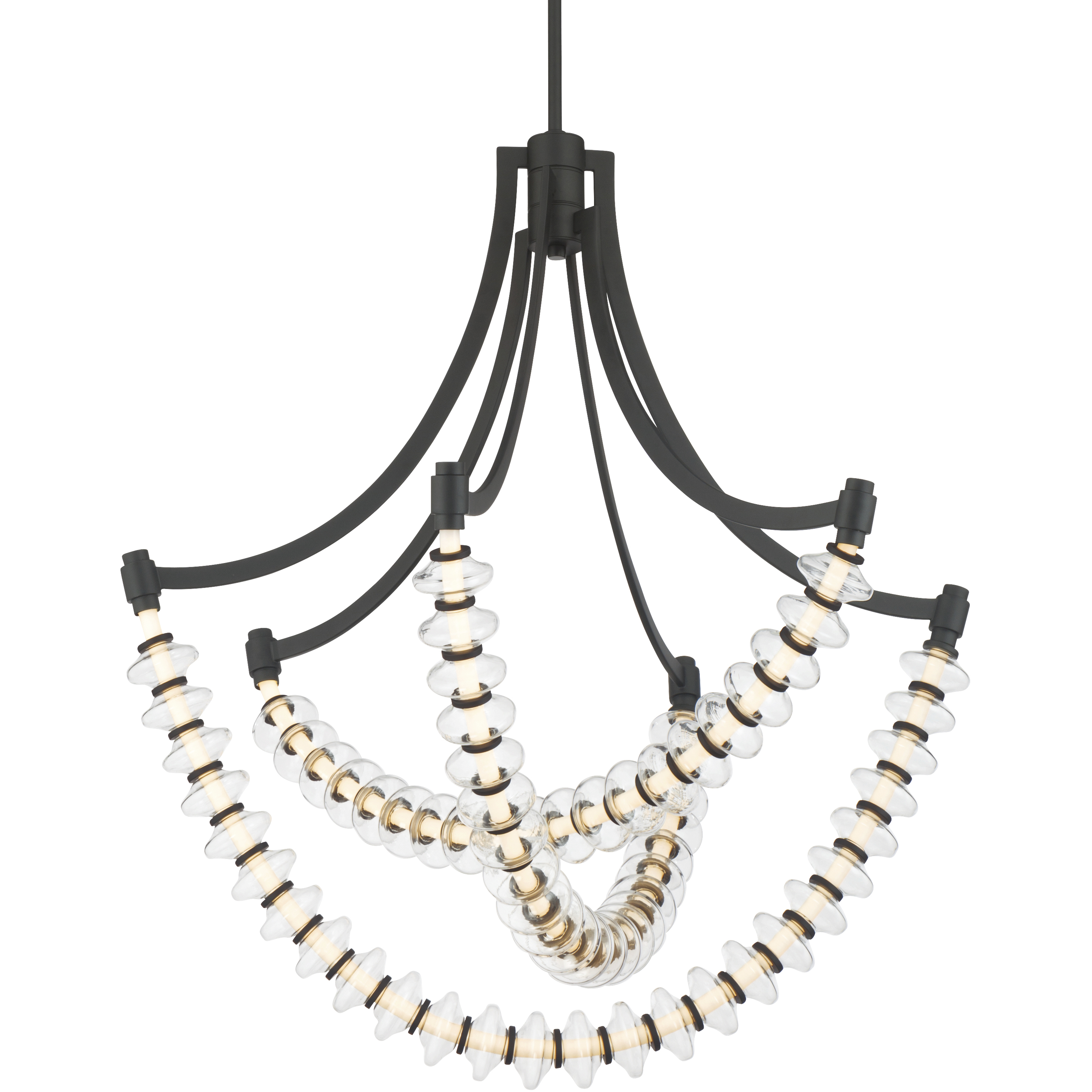 Pearl LED 29.25 inch Dark Matte Black Chandelier Ceiling Light