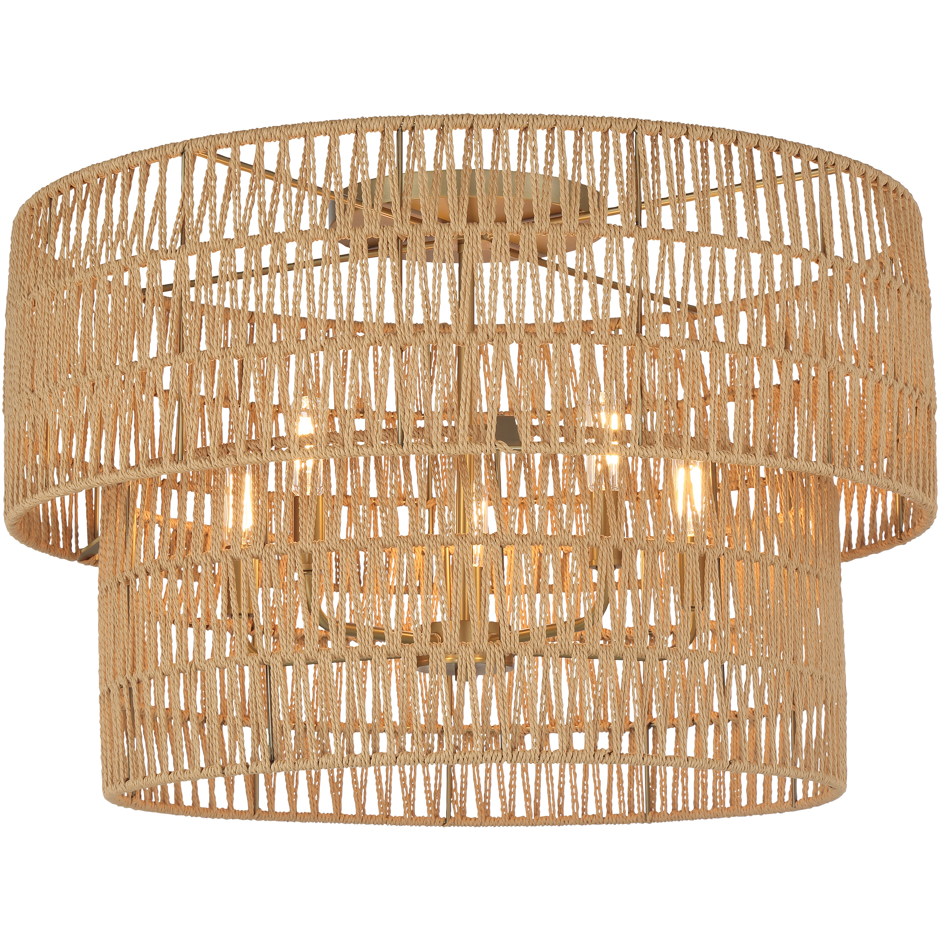 Bungalow Heaven 5 Light 26 inch Soft Brass Flush Mount Ceiling Light