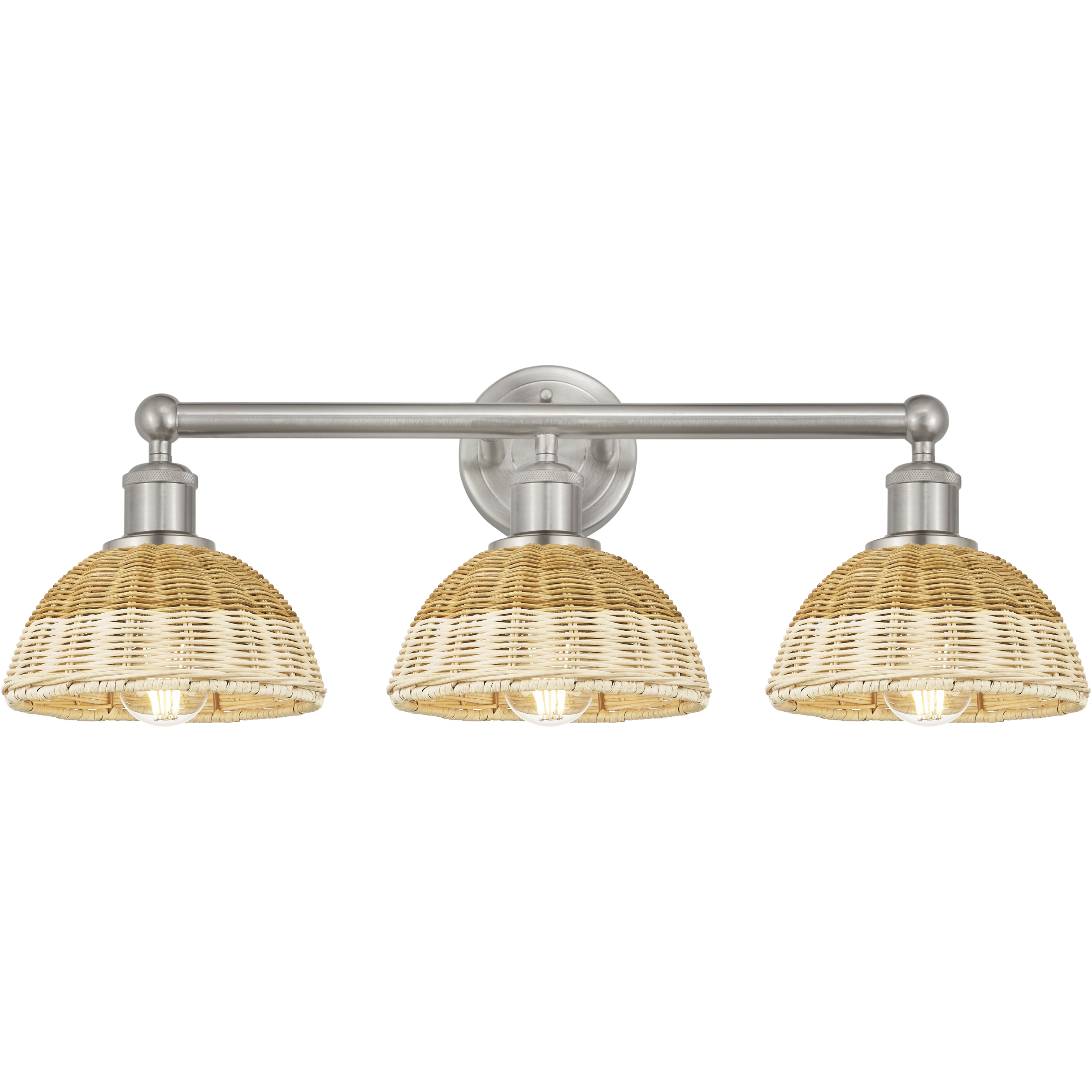 Edison Bristol Natural II 3 Light 26 inch Brushed Satin Nickel Bath Vanity Light Wall Light