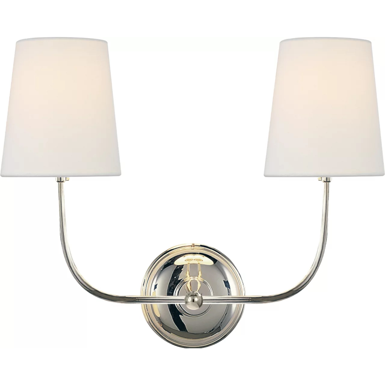 Thomas O'Brien Vendome 2 Light 18 inch Polished Nickel Double Sconce Wall Light in Linen
