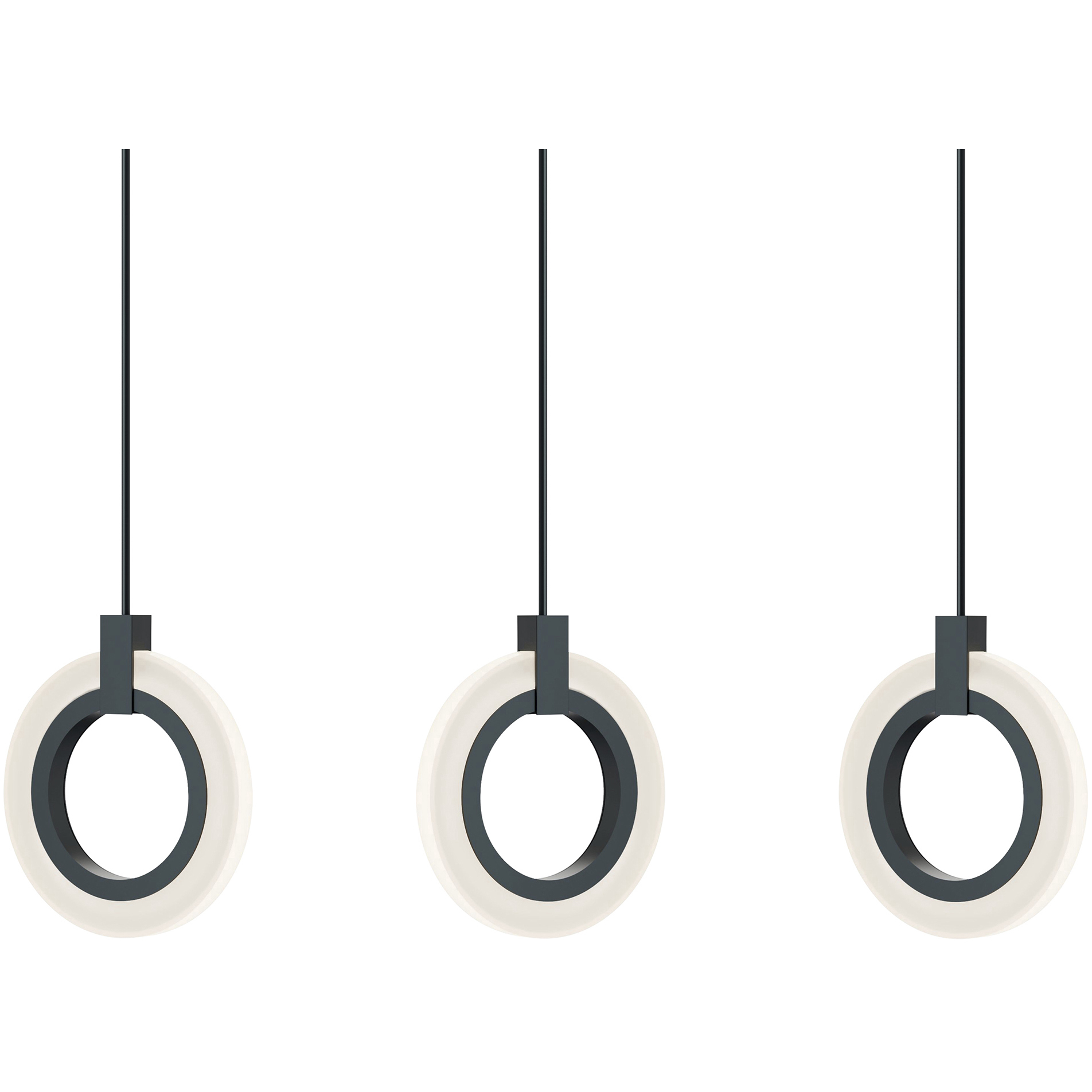 Halo LED 36 inch Black Linear Pendant Ceiling Light
