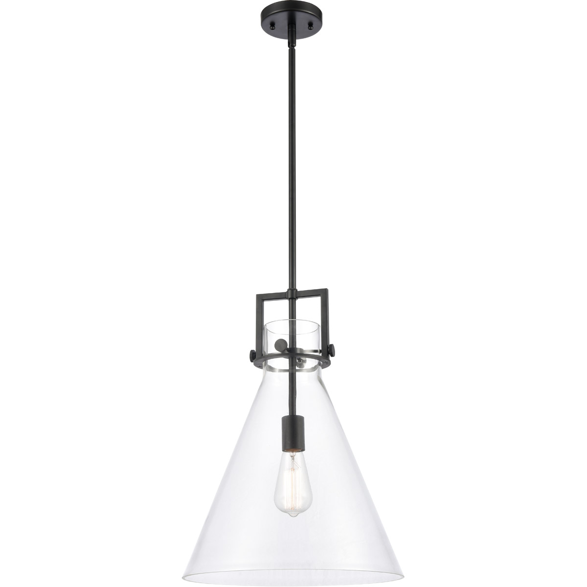 Restoration Newton 1 Light 14 inch Matte Black Mini Pendant Ceiling Light, Restoration