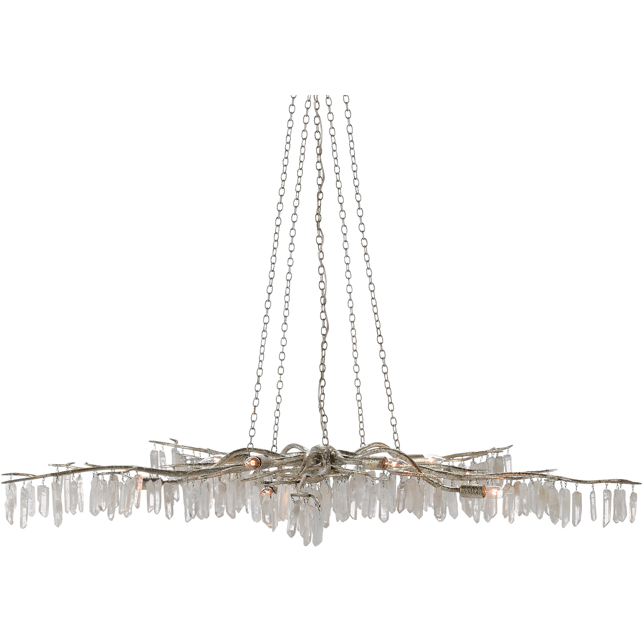 Forest Light 10 Light 62 inch Textured Silver Chandelier Ceiling Light, Aviva Stanoff Collection