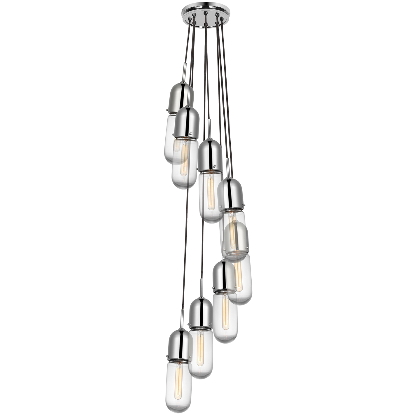 Thomas O'Brien Junio LED 9.5 inch Polished Nickel Pendant Ceiling Light in Clear Glass