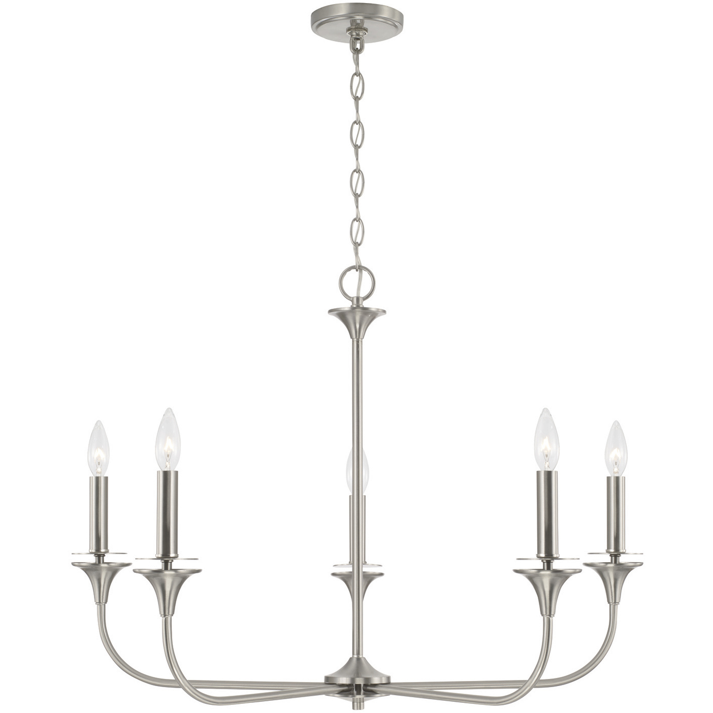 Presley 5 Light 31 inch Brushed Nickel Chandelier Ceiling Light