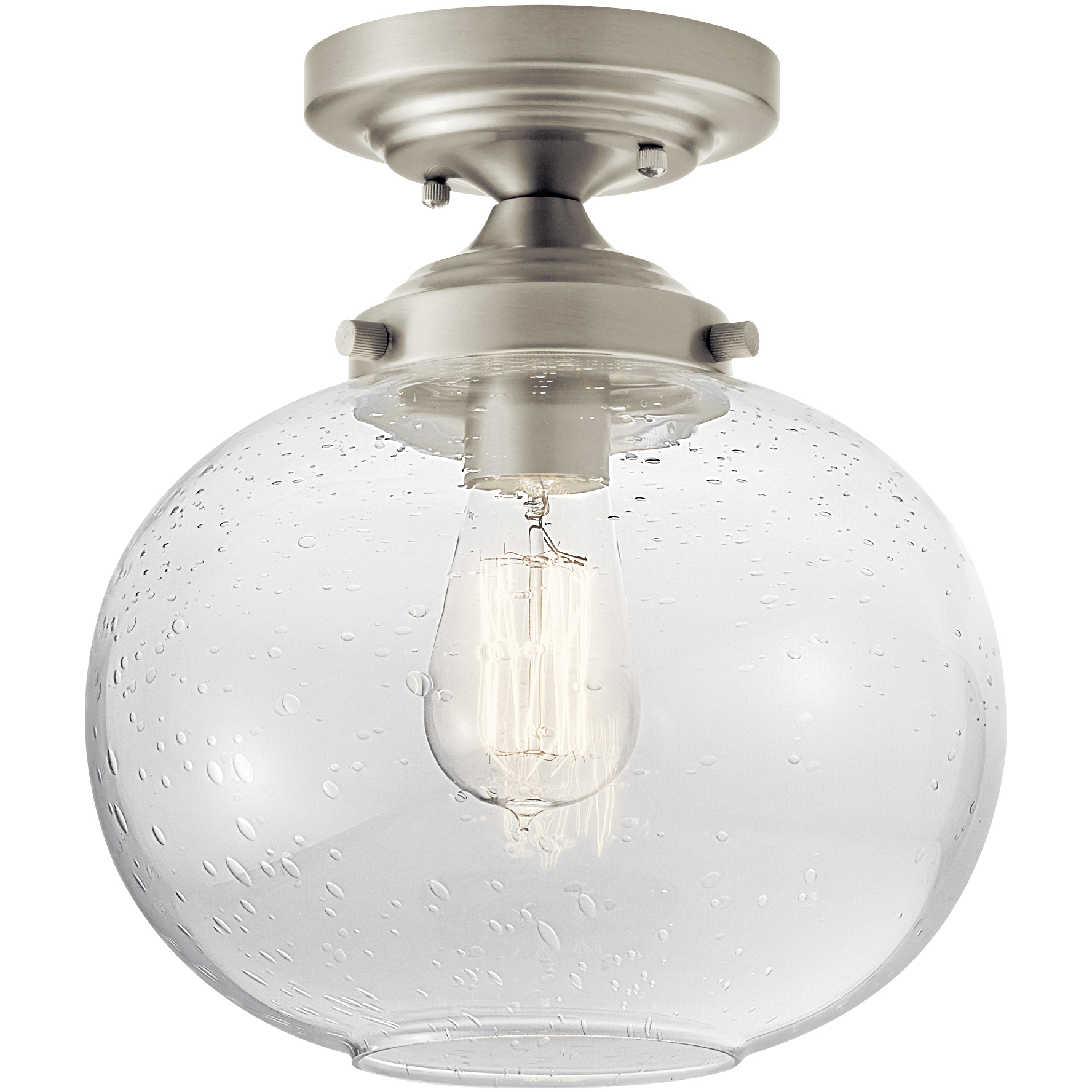 Avery 1 Light 10 inch Brushed Nickel Semi Flush Light Ceiling Light