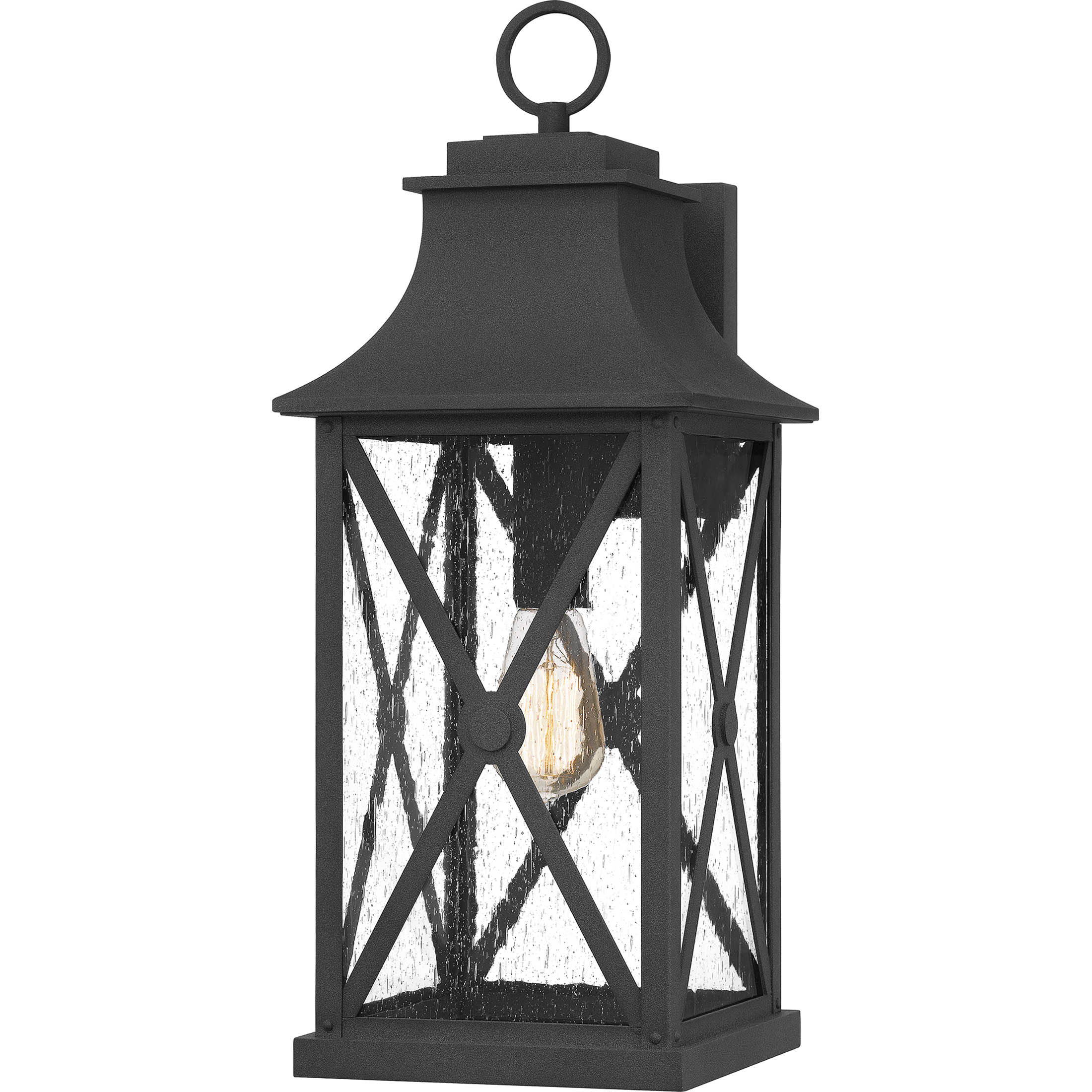 Quoizel Ellerbee 1 Light 21 inch Mottled Black Outdoor Wall Lantern, Large ELB8409MB - Open Box