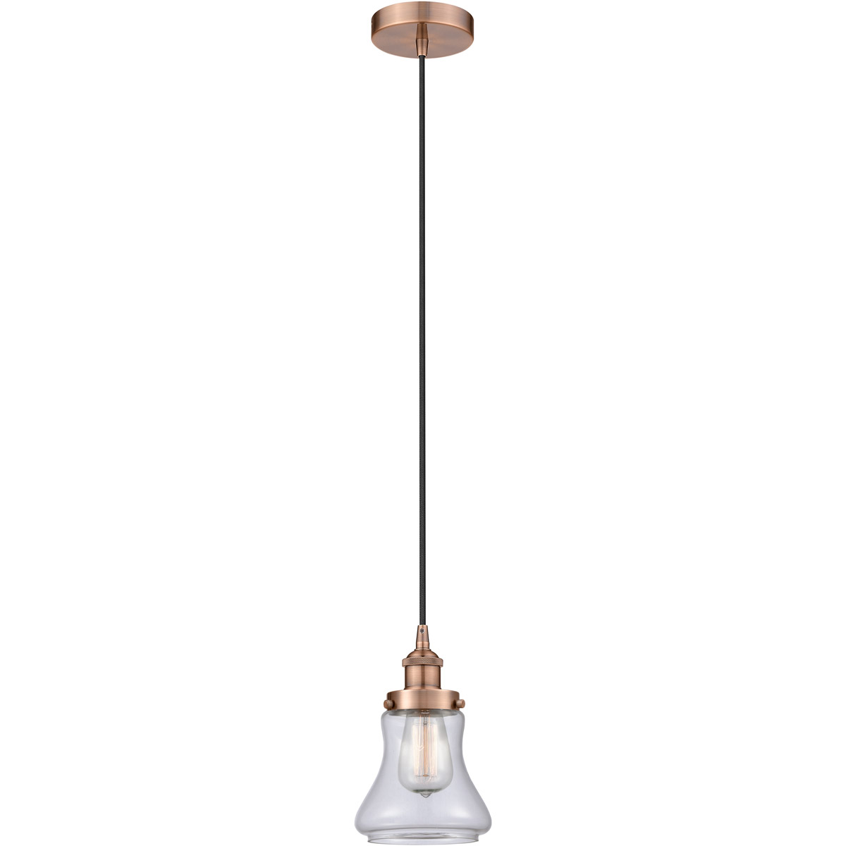 Edison Bellmont 1 Light 6 inch Antique Copper Mini Pendant Ceiling Light