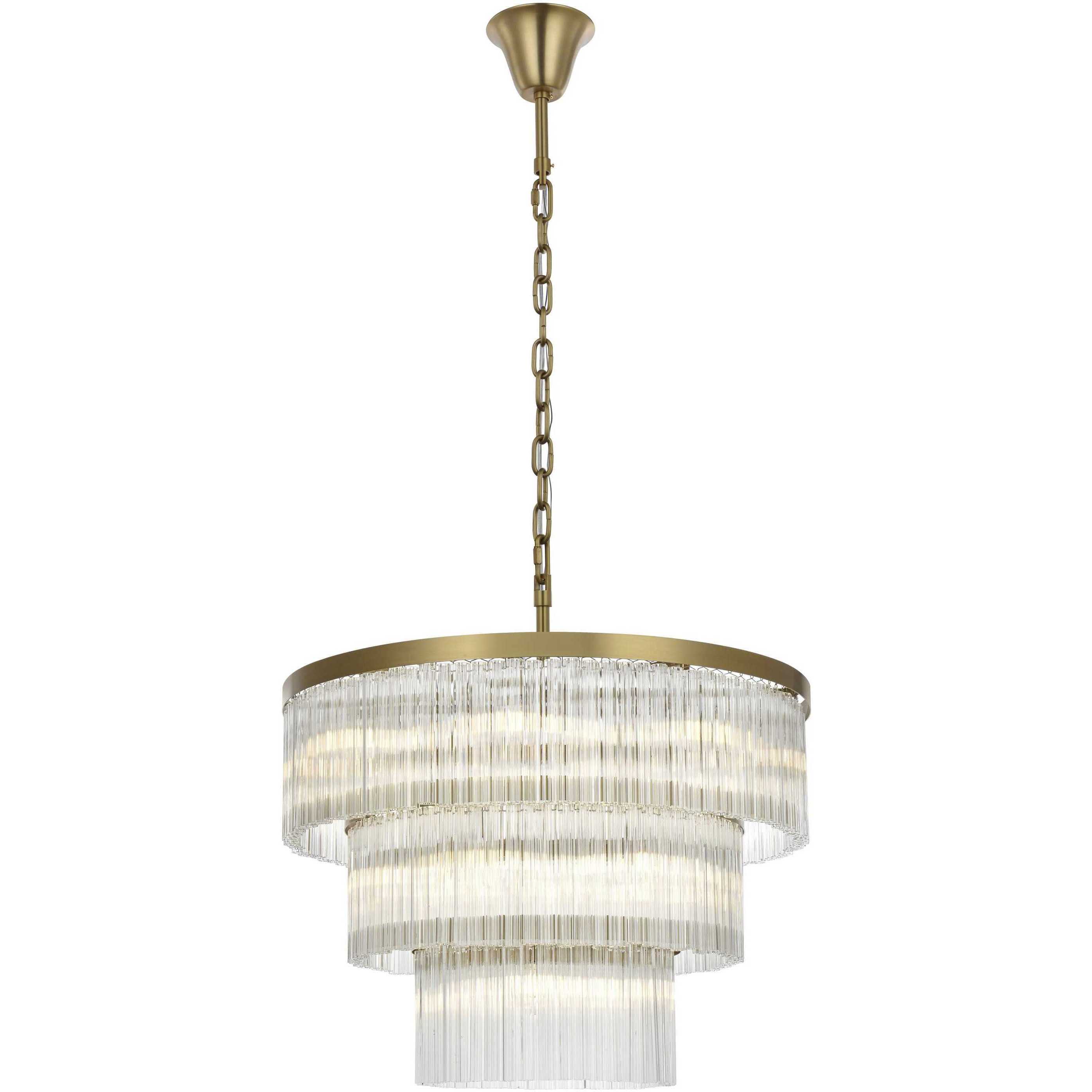 Harlow 18 Light 32 inch Satin Gold Chandelier Ceiling Light