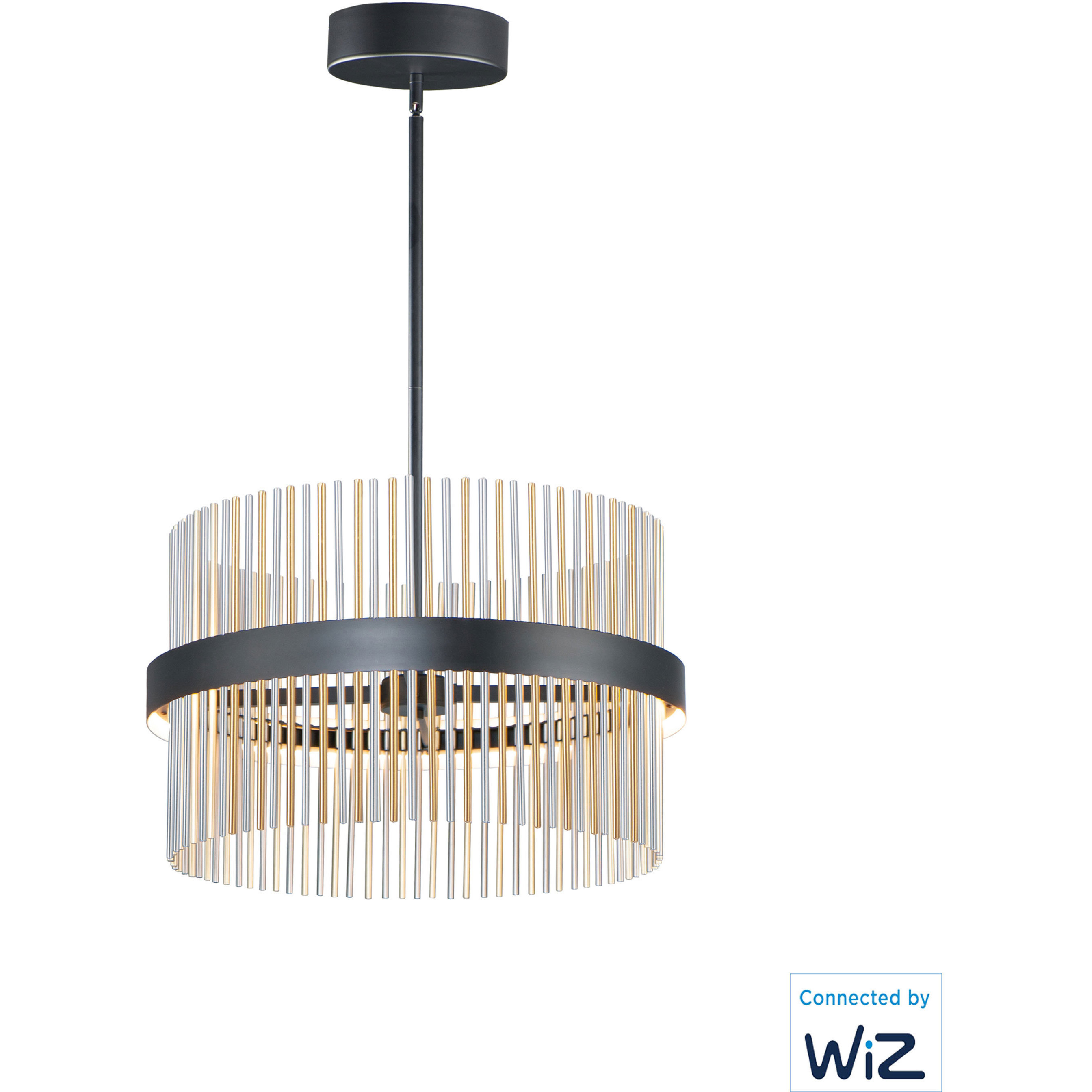 Chimes WiZ LED 23.75 inch Black and Satin Nickel and Satin Brass Single Pendant Ceiling Light in Black and Satin Brass and Satin Nickel