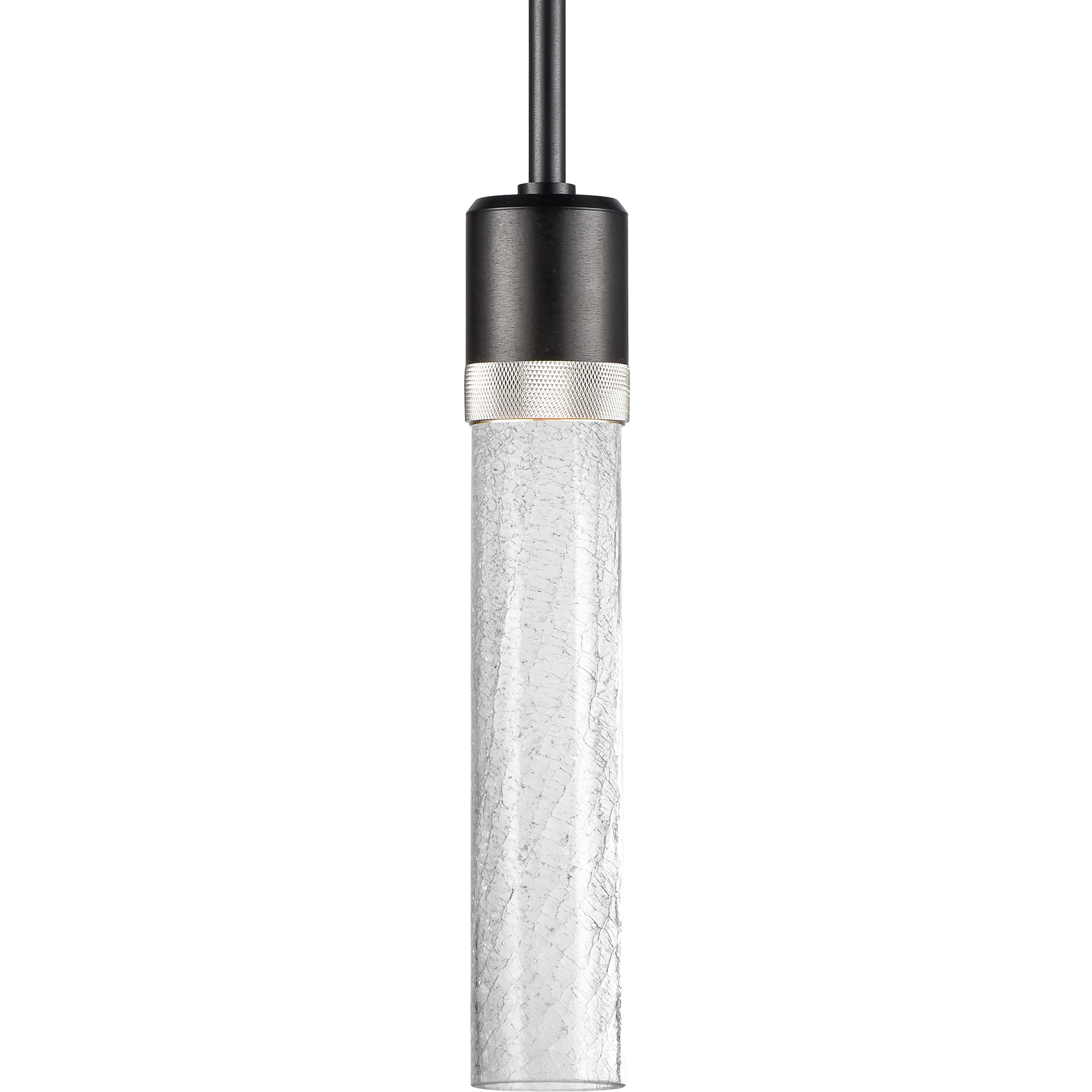 Zigrina 1 Light 5.13 inch Satin Brushed Black with Polished Nickel Pendant Ceiling Light