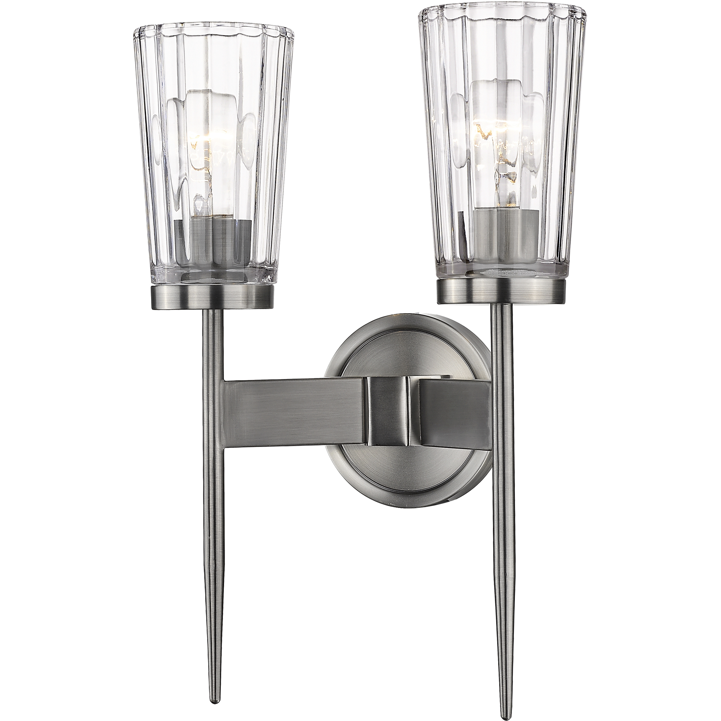 Flair 2 Light 11 inch Antique Nickel Wall Sconce Wall Light