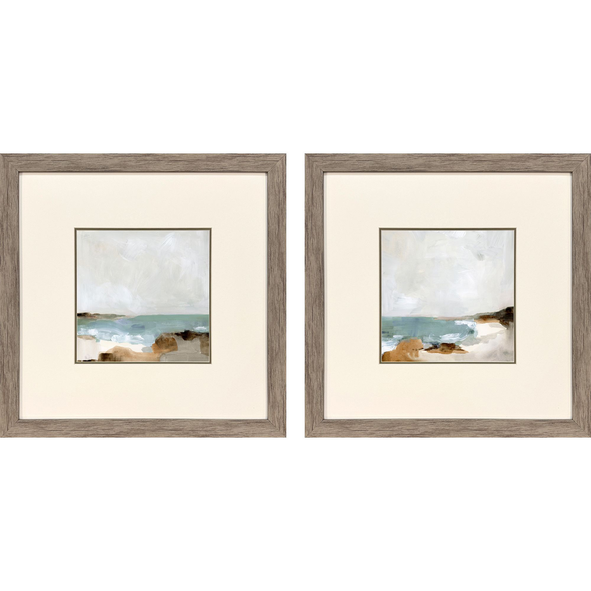 Ocean Sigh Blue and Turquoise and Green and Brown Framed Art, Propac