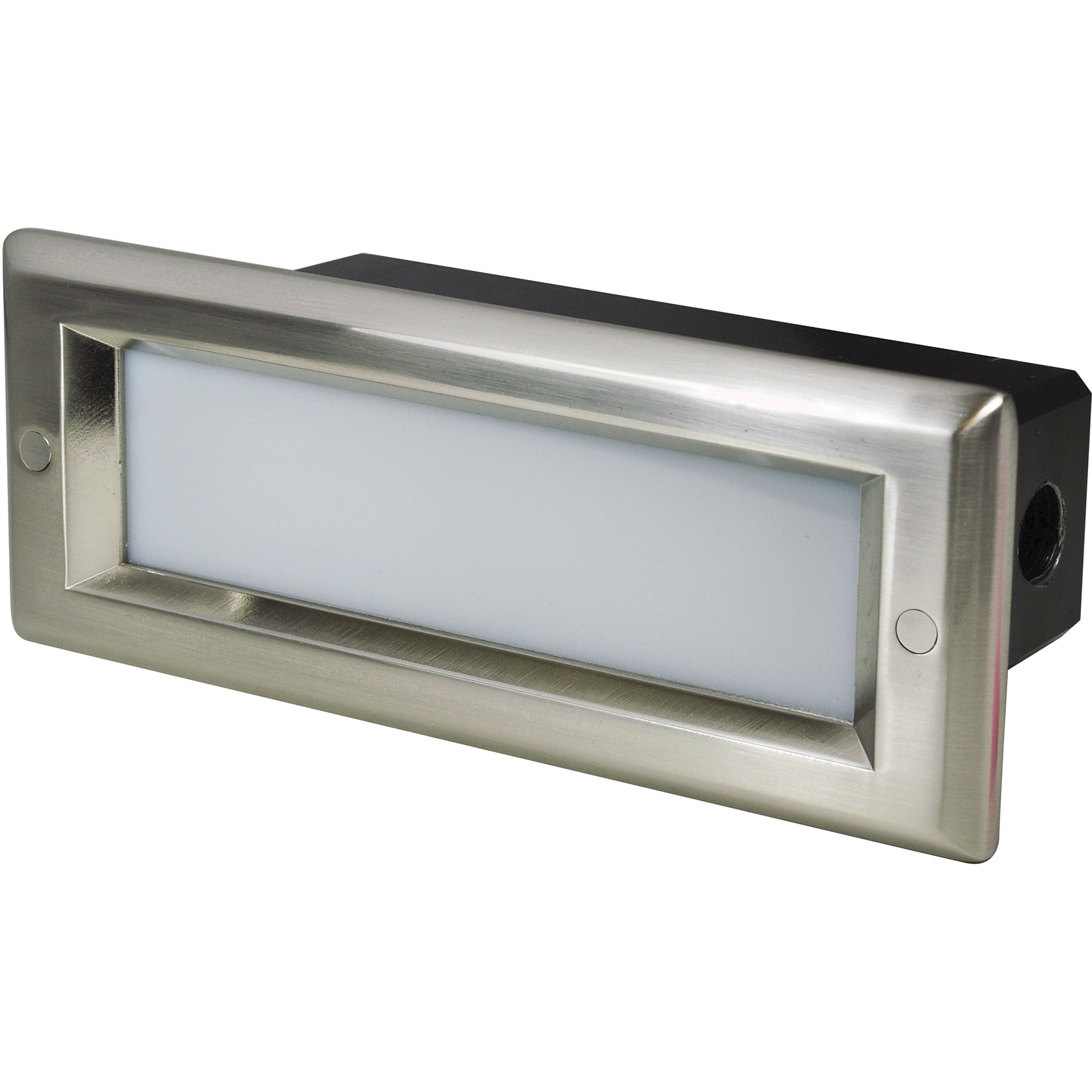 Brick 4.6 watt Brushed Nickel LED Step Light, Die-Cast, Frosted Lens Face Plate, Selectable CCT