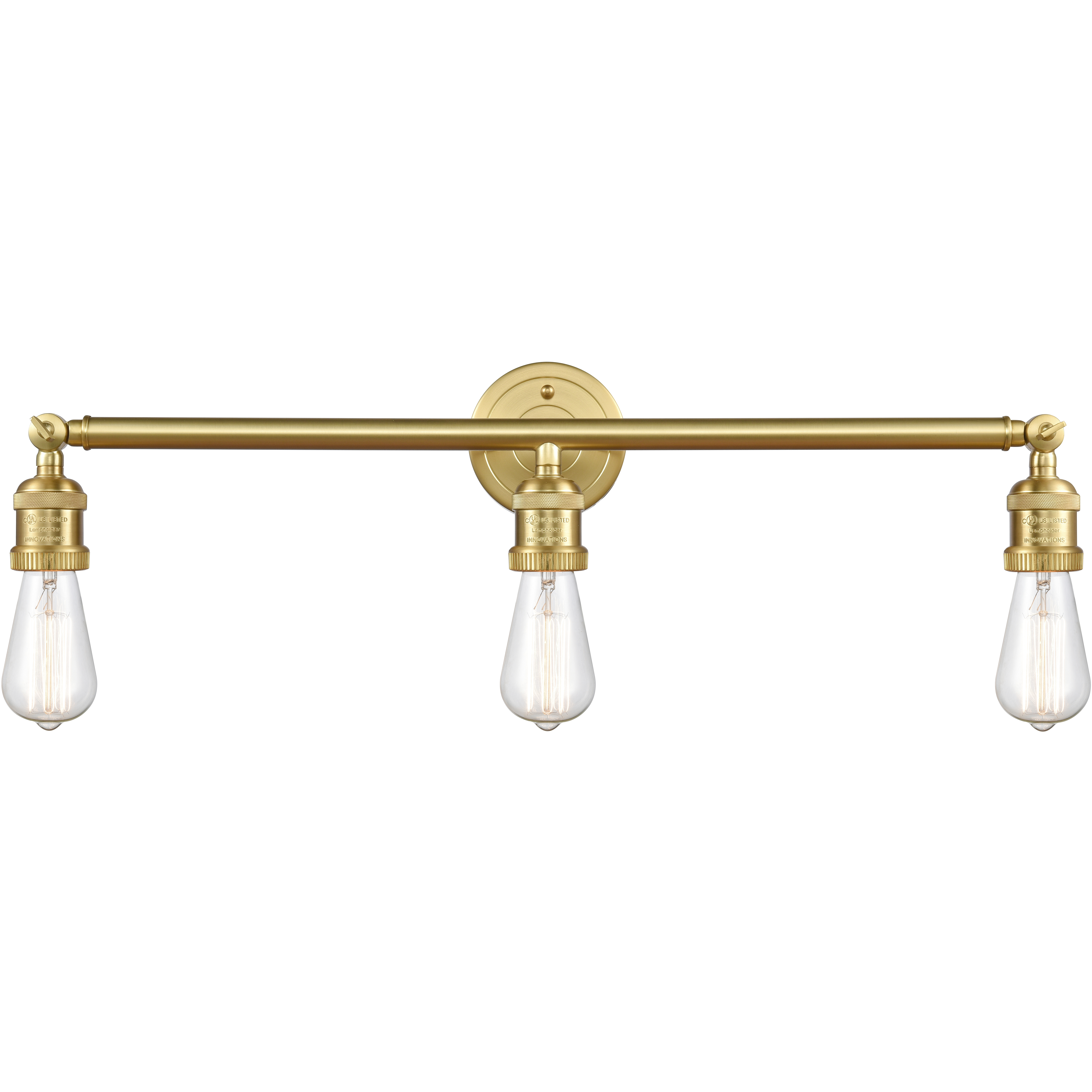 Franklin Restoration Bare Bulb LED 30 inch Satin Gold Bath Vanity Light Wall Light