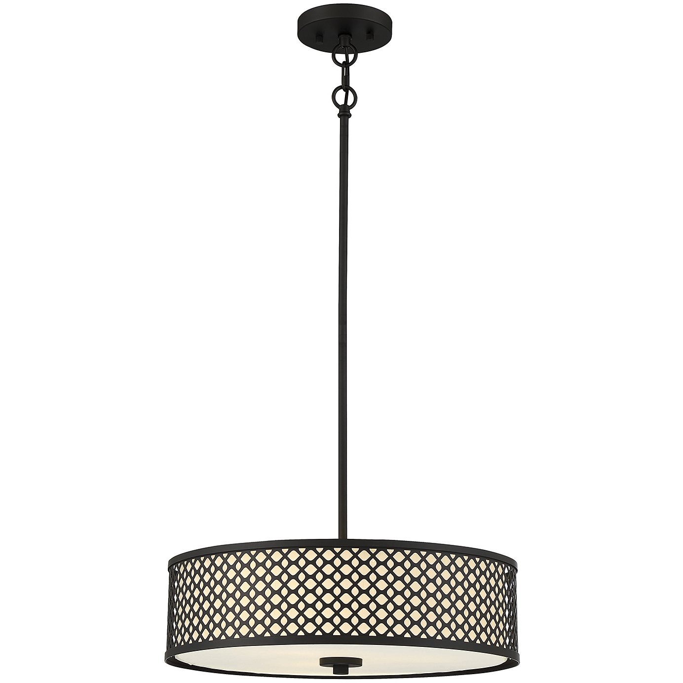 Modern 3 Light 18 inch Matte Black Pendant Ceiling Light