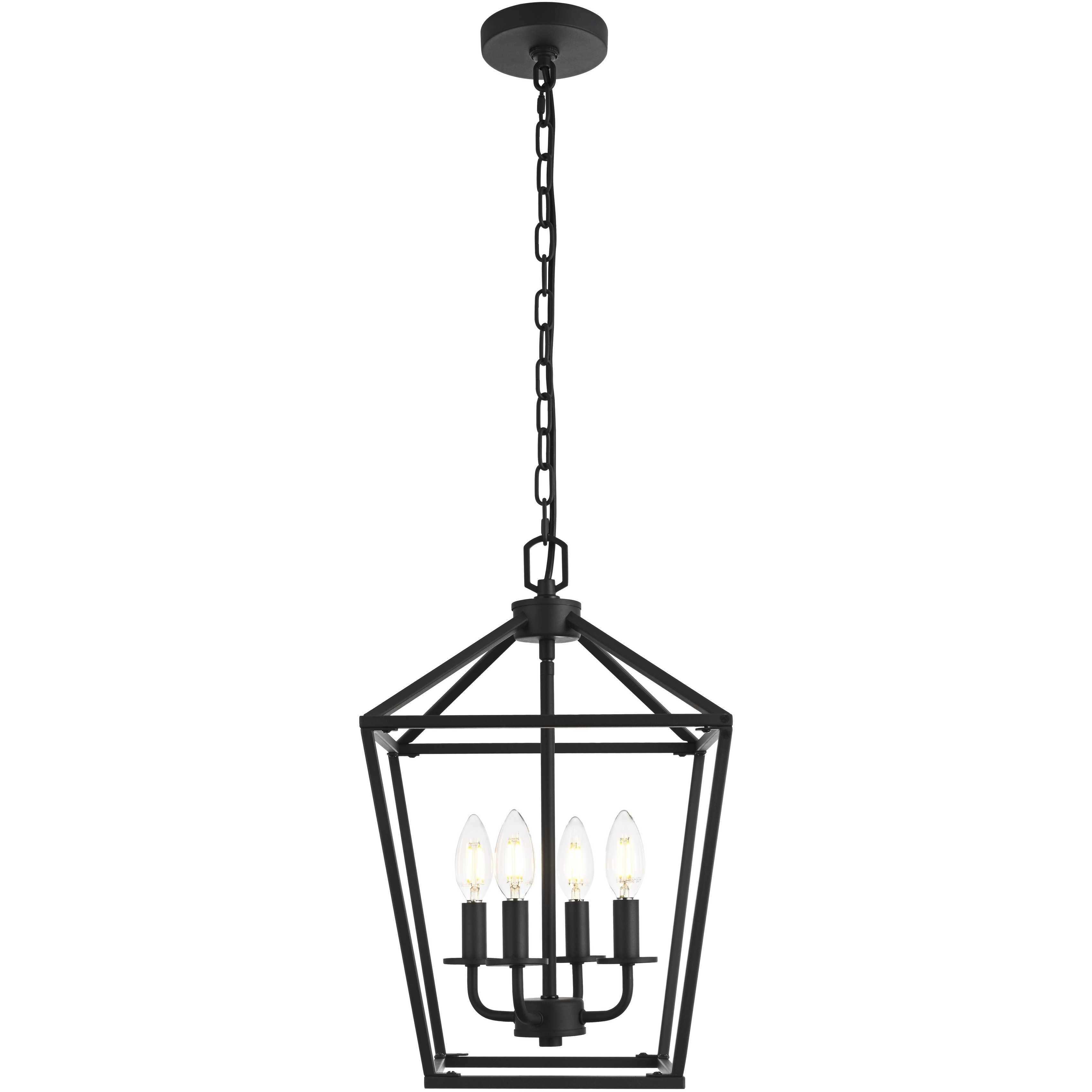 Gage 4 Light 12 inch Black Pendant Ceiling Light