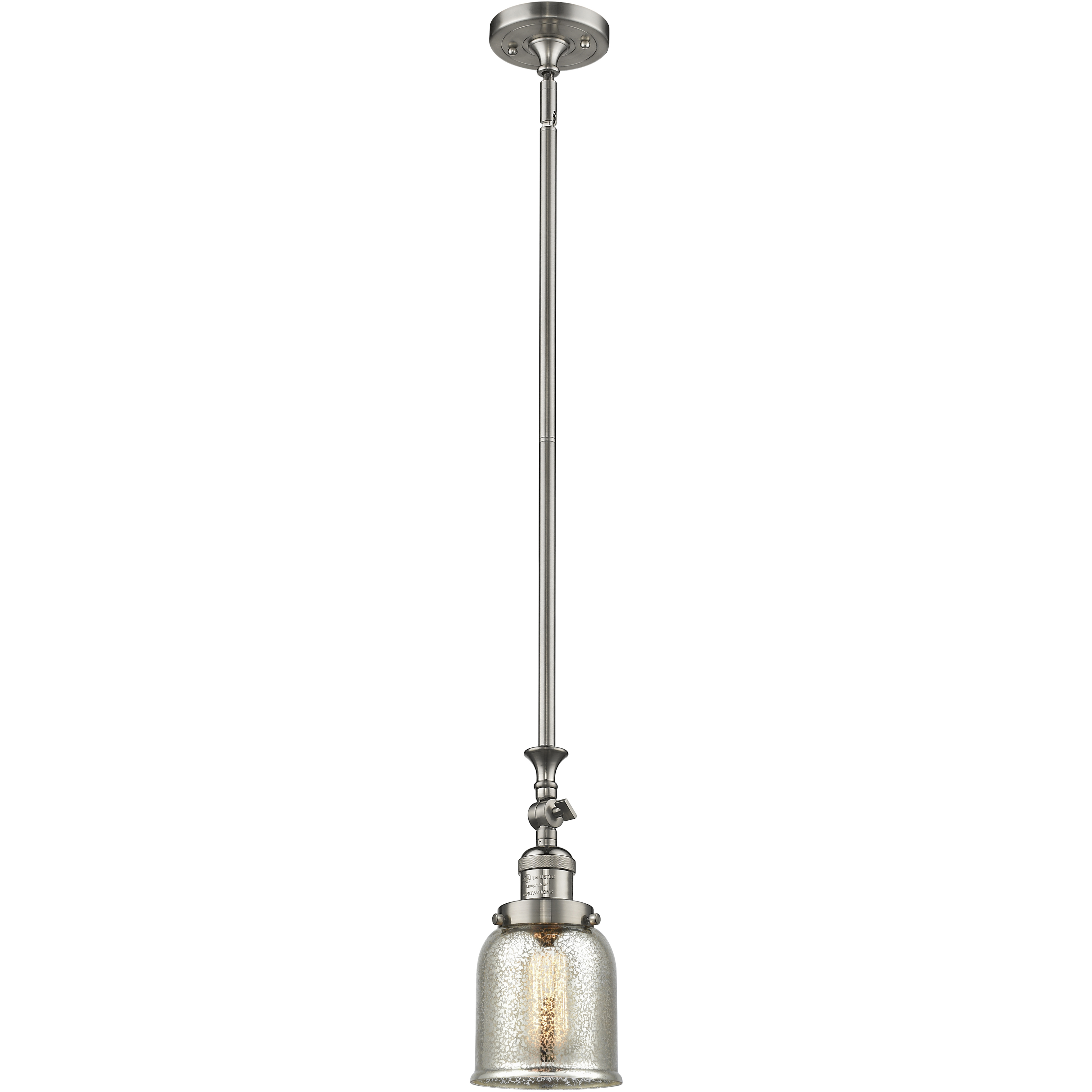 Franklin Restoration Bell 1 Light 5 inch Brushed Satin Nickel Mini Pendant Ceiling Light in Incandescent, Silver Plated Mercury, Franklin Restoration