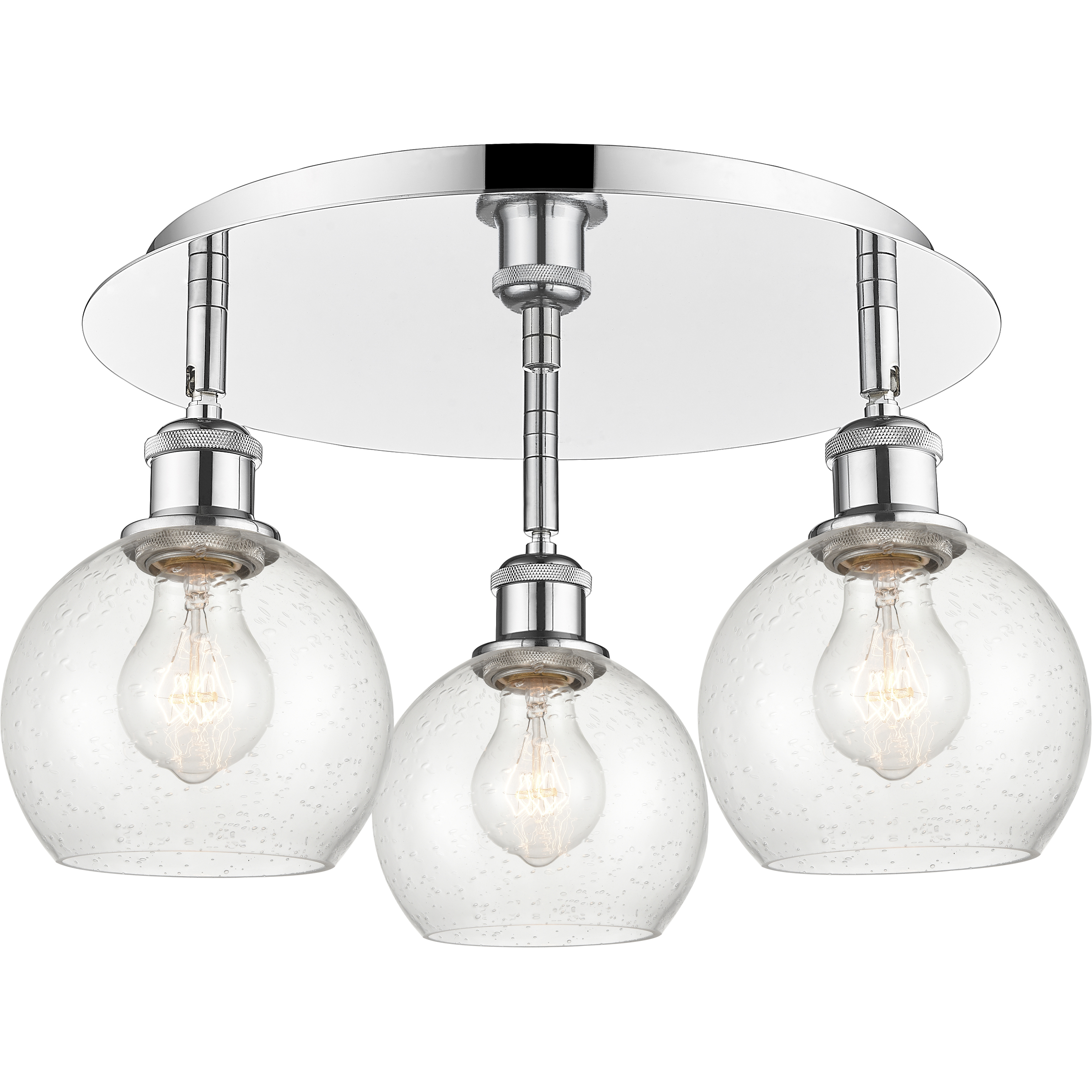 Athens 3 Light 17.75 inch Polished Chrome Flush Mount Ceiling Light in Seedy